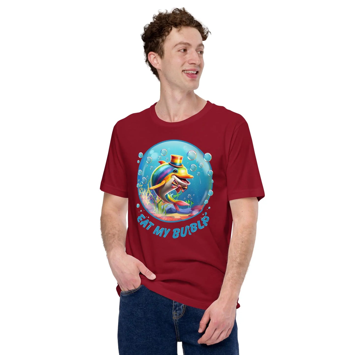Eat my Bubbles Dolphin Unisex t-shirt by BC Ink Works - BC Ink Works