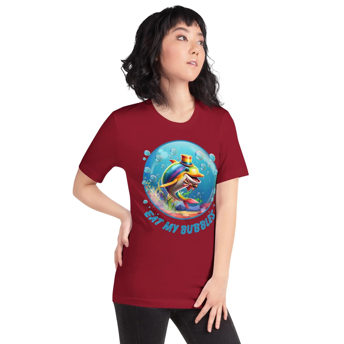 Eat my Bubbles Dolphin Unisex t-shirt by BC Ink Works - BC Ink Works