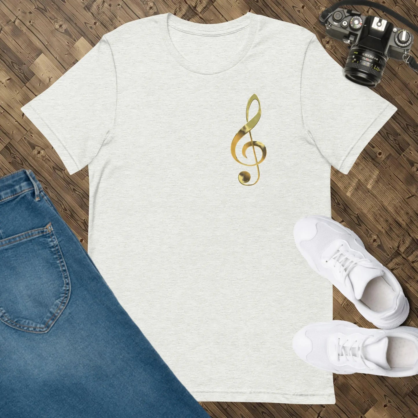 Music Gold Treble Clef Unisex t-shirt by BC Ink Works - BC Ink Works