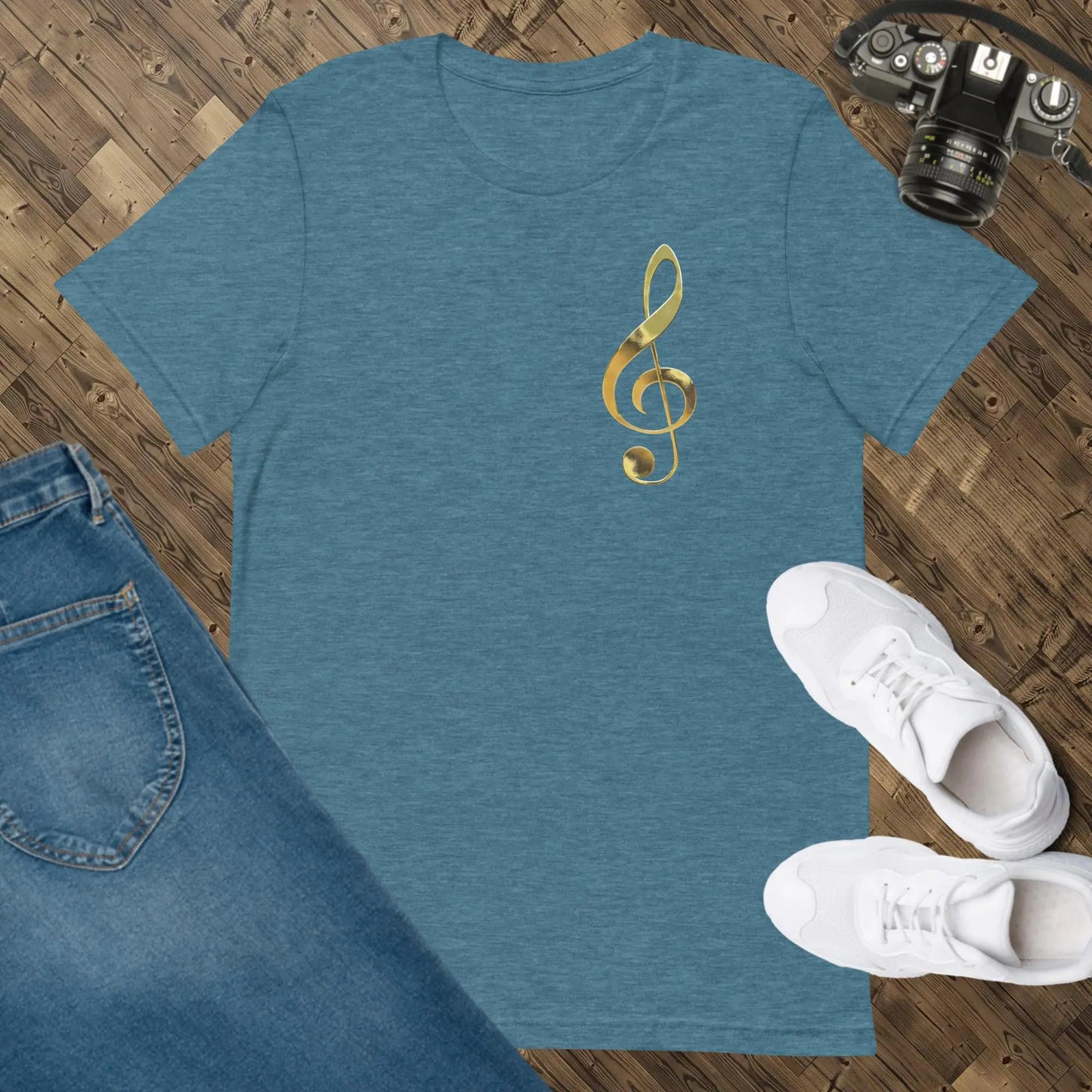 Music Gold Treble Clef Unisex t-shirt by BC Ink Works - BC Ink Works