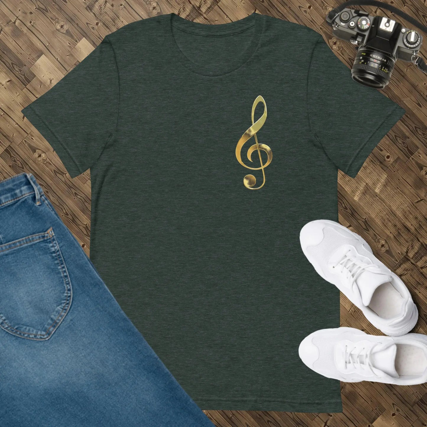 Music Gold Treble Clef Unisex t-shirt by BC Ink Works - BC Ink Works