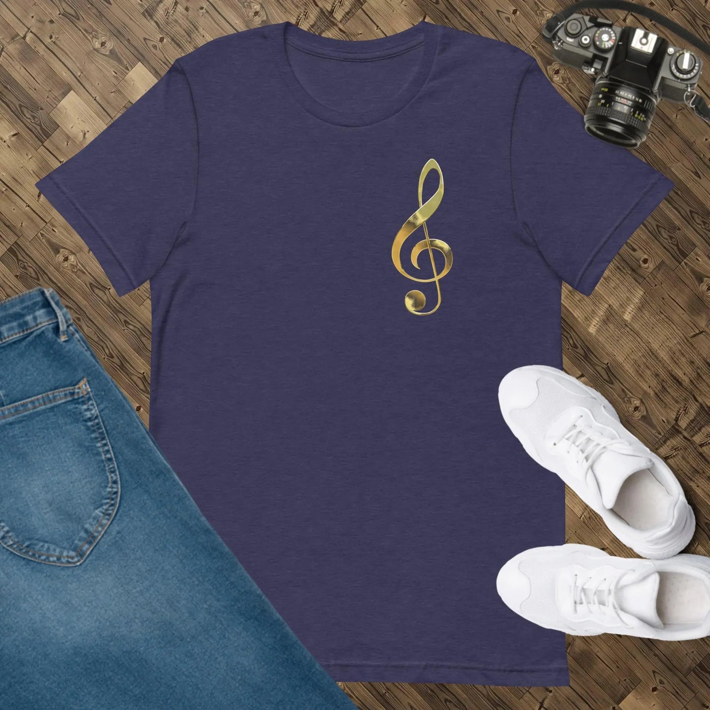 Music Gold Treble Clef Unisex t-shirt by BC Ink Works - BC Ink Works