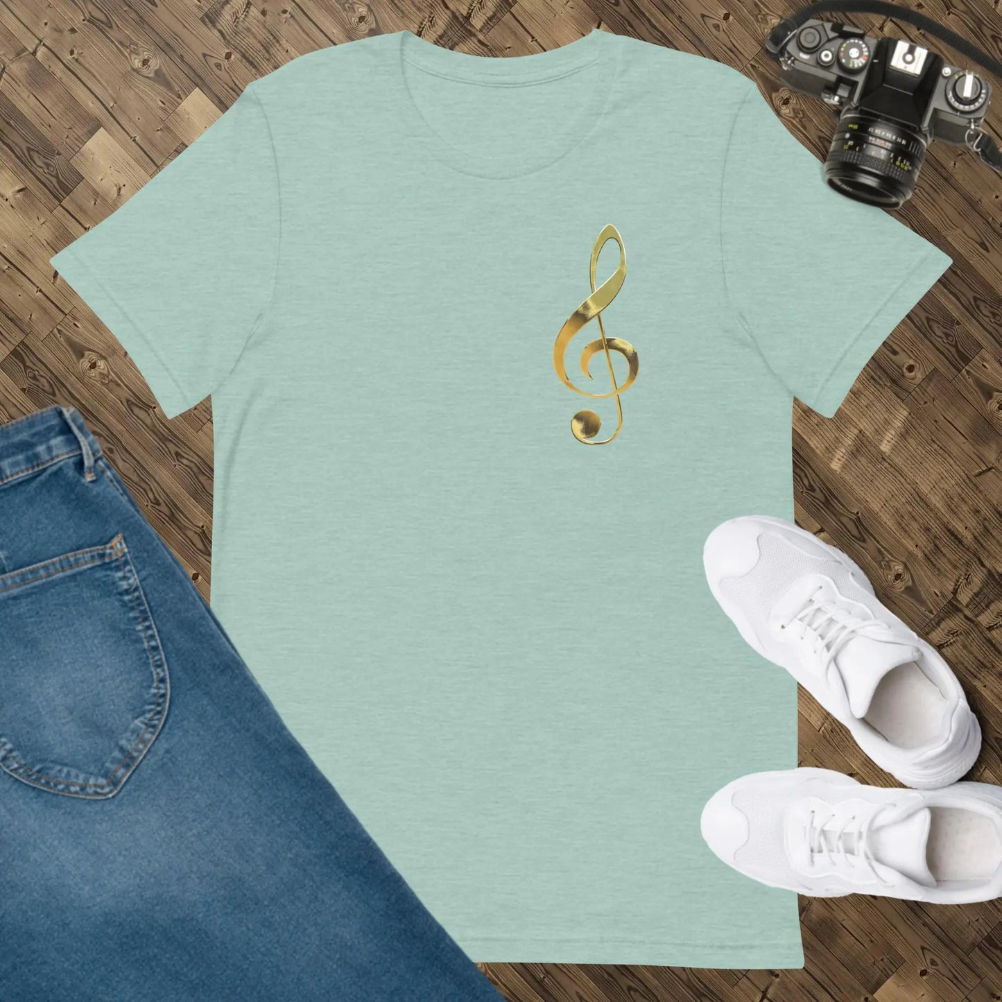 Music Gold Treble Clef Unisex t-shirt by BC Ink Works - BC Ink Works