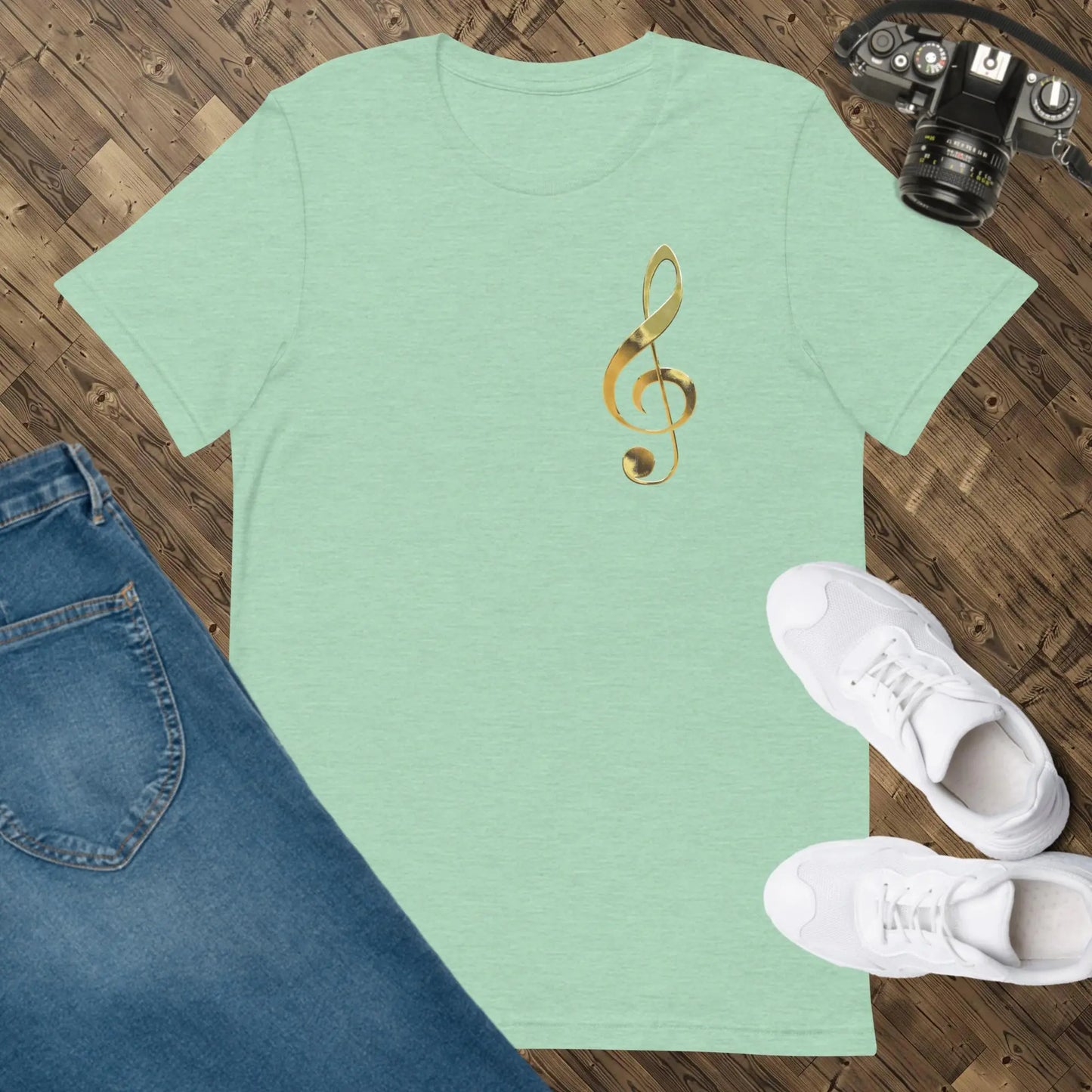Music Gold Treble Clef Unisex t-shirt by BC Ink Works - BC Ink Works