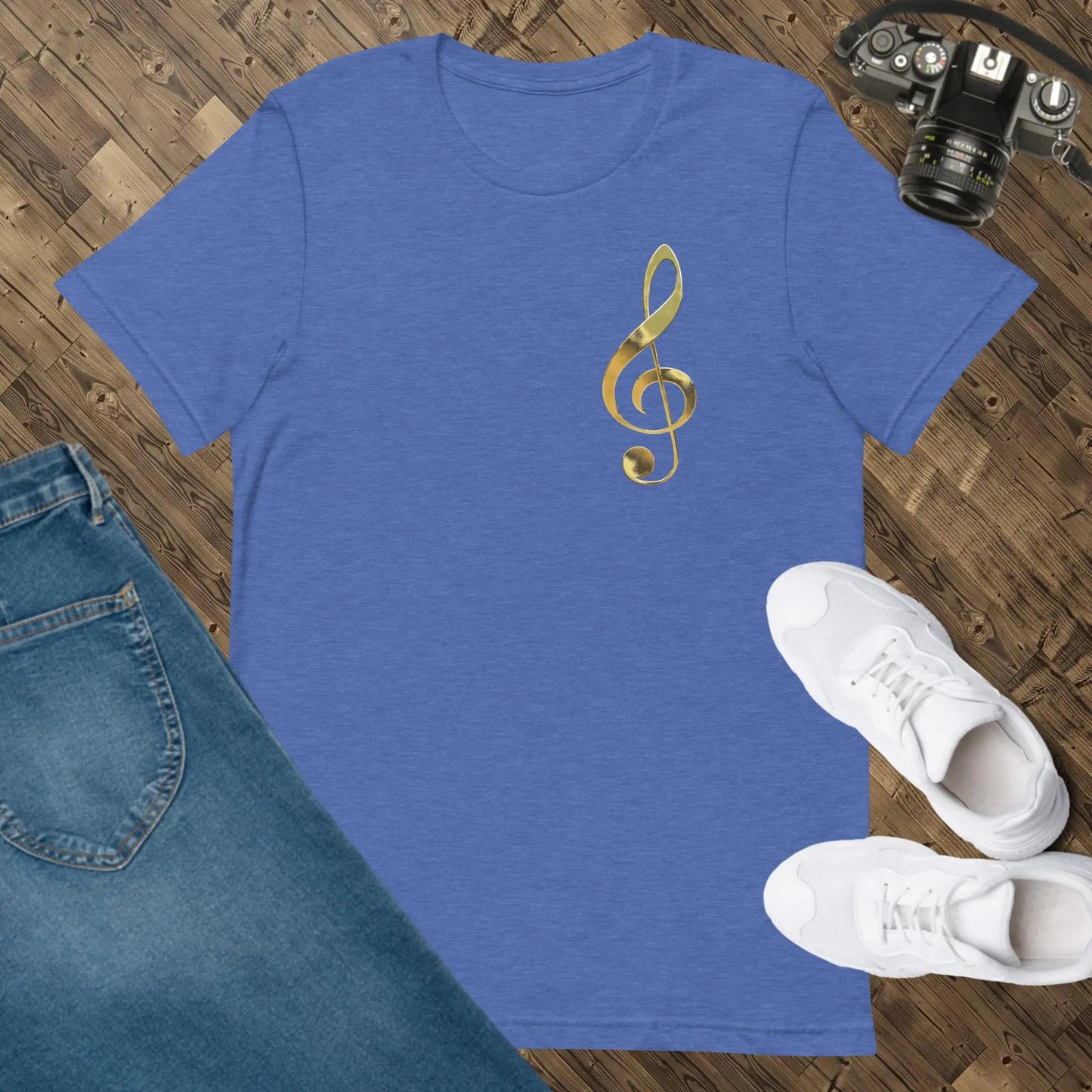 Music Gold Treble Clef Unisex t-shirt by BC Ink Works - BC Ink Works