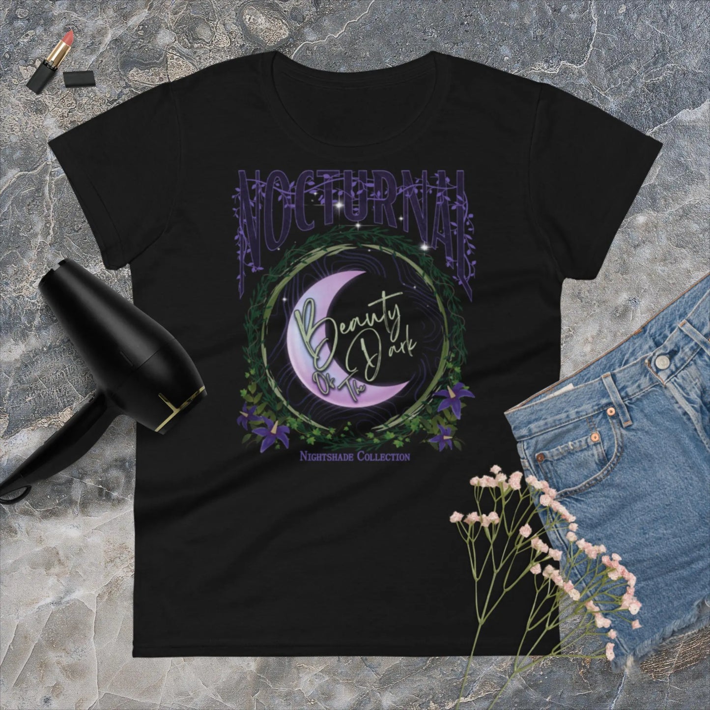 Nocturnal Dark Women's Fashion Fit t-shirt by BC Ink Works - BC Ink Works