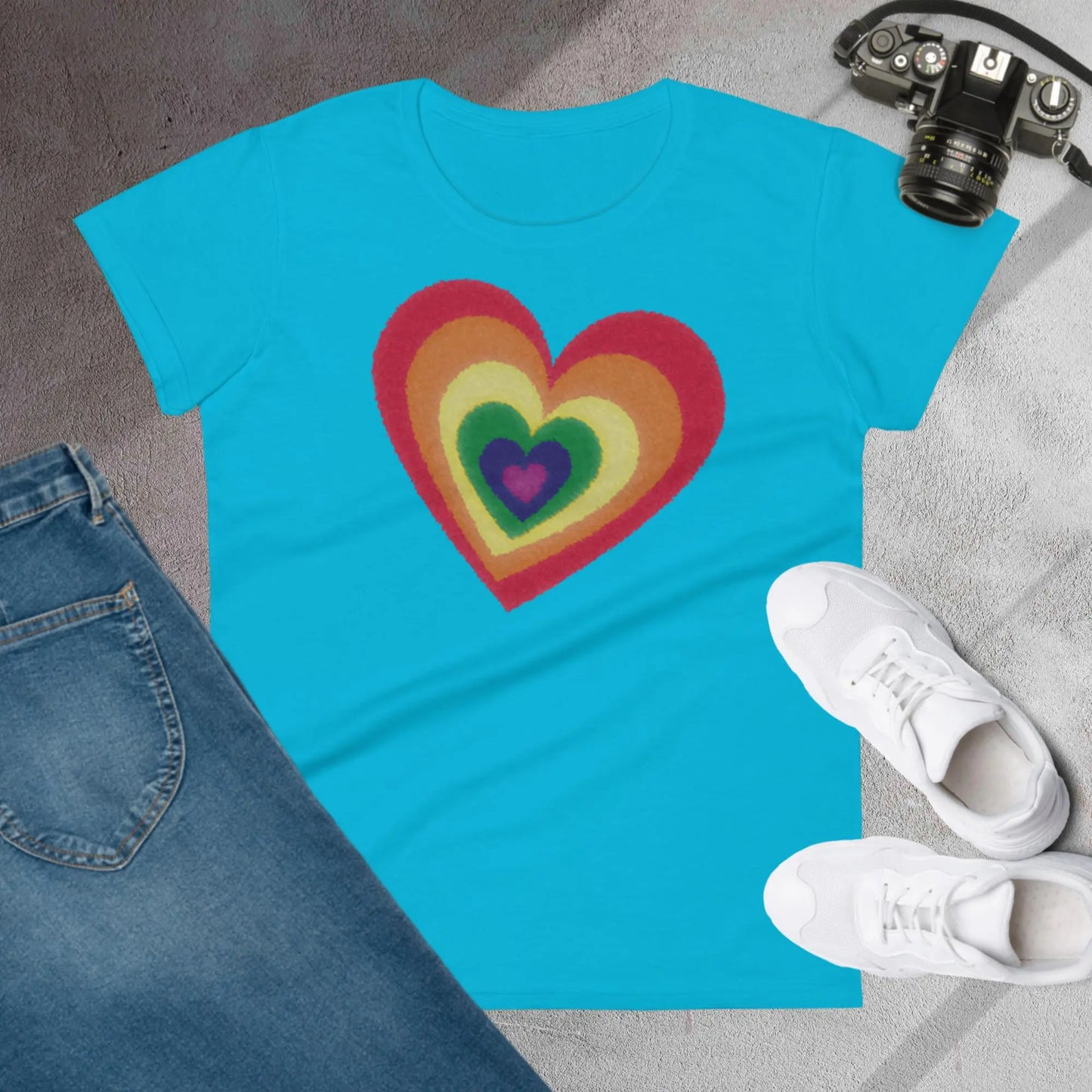 Pride Hearts Women's Fashion Fit t-shirt by BC Ink Works - BC Ink Works