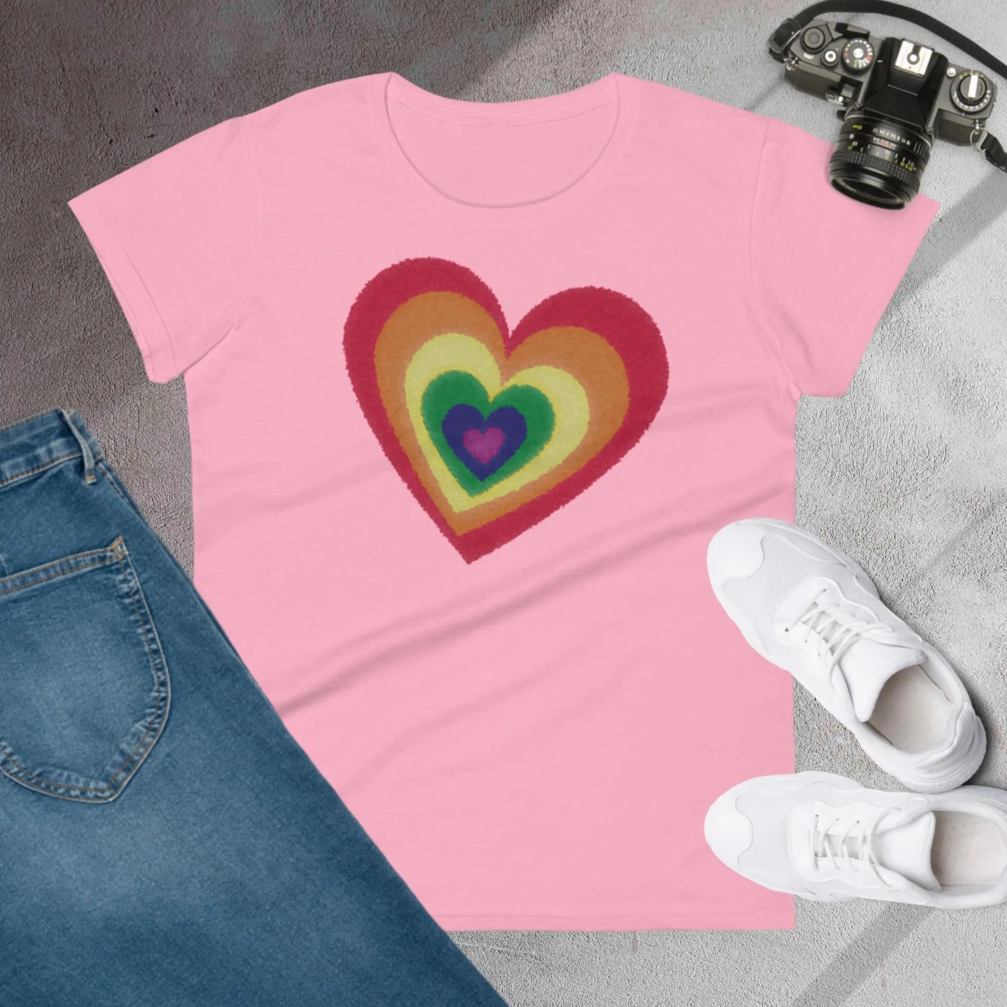 Pride Hearts Women's Fashion Fit t-shirt by BC Ink Works - BC Ink Works