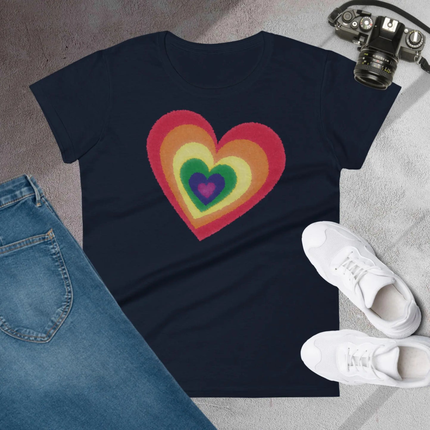 Pride Hearts Women's Fashion Fit t-shirt by BC Ink Works - BC Ink Works