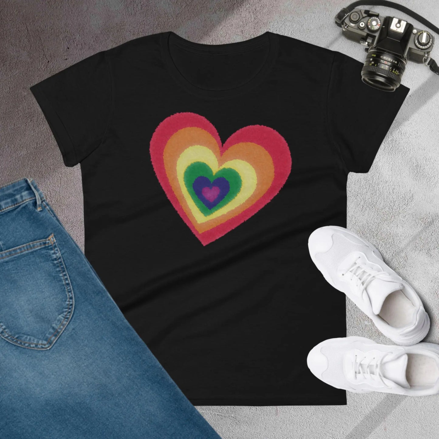 Pride Hearts Women's Fashion Fit t-shirt by BC Ink Works - BC Ink Works