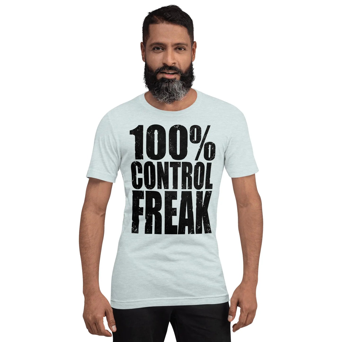 100% Control freak Unisex t-shirt Black text by BC Ink Works