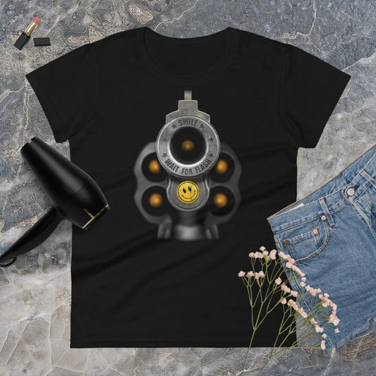 Gun Barrel Flash Women's Fashion Fit t-shirt by BC Ink Works - BC Ink Works