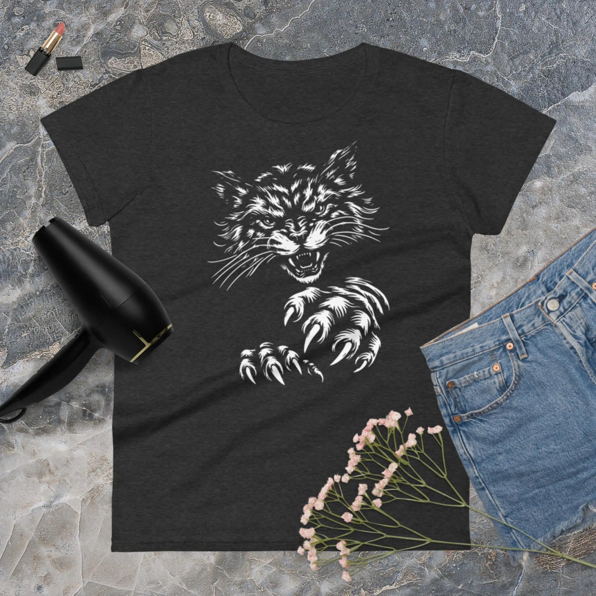 Jungle Cat Women's Fashion Fit t-shirt by BC Ink Works - BC Ink Works