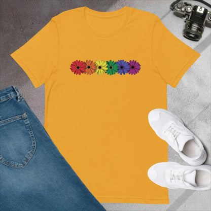 Pride Daisies 2nd edition T-shirt Unisex t-shirt by BC Ink Works - BC Ink Works